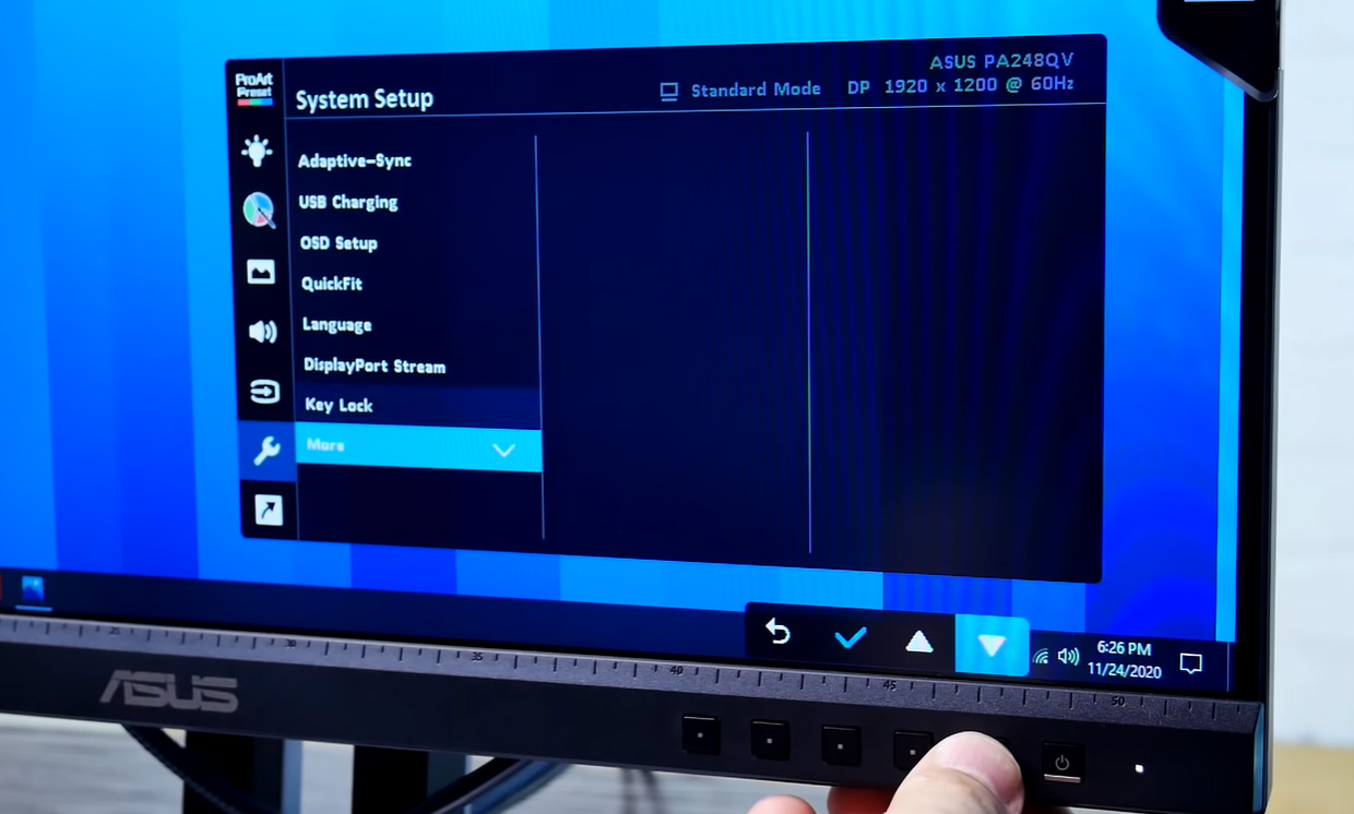 ASUS ProArt PA248QV: Análisis del monitor IPS 60Hz 8 Menú OSD del monitor ASUS ProArt PA248QV